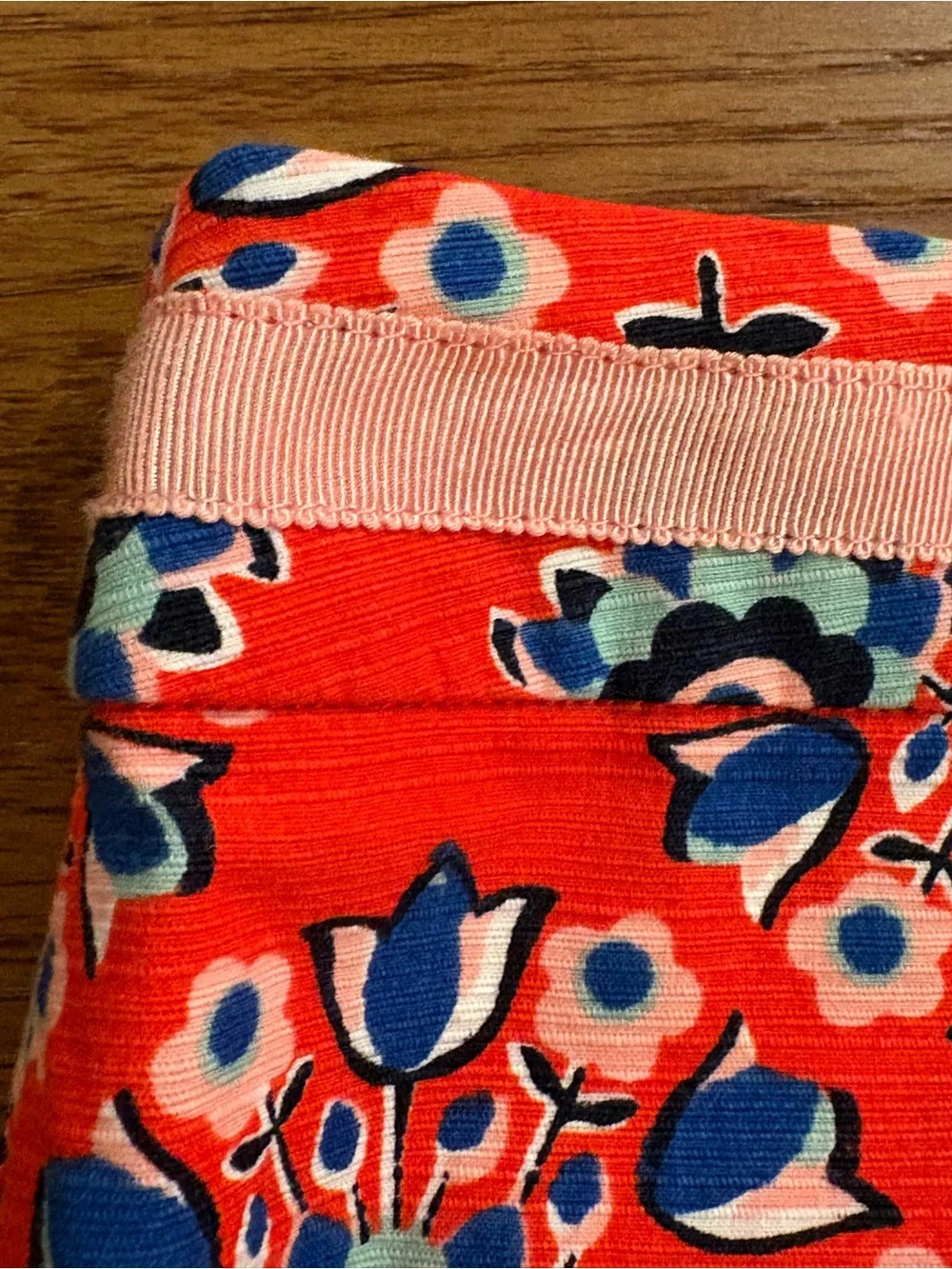 Boden Women’s Size 4 Pencil Skirt Red Blue Pink Floral Print UK 8